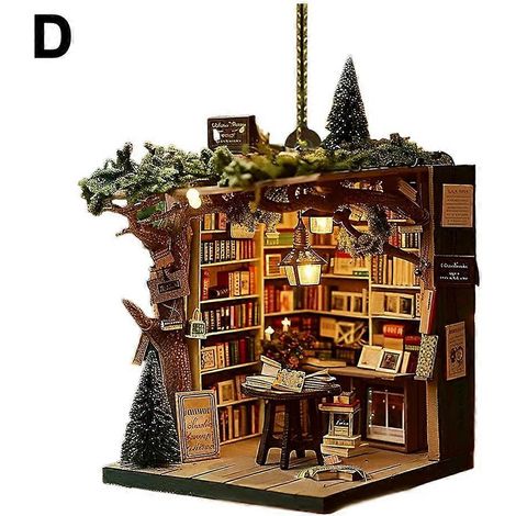 Pendentifs décoratifs pour étagère à livres pour les amoureux des livres décoration de sapin de Noël cadeau-D