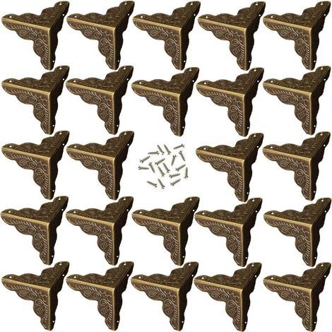 24-teiliges Eckelement im Antikbronze-Stil, dekorative Möbel im Legierungsstil, inklusive 96 Nägeln (Bronze) (1/5)