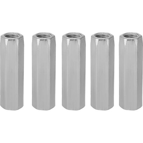 5pcs M10 Écrou Long Tige En Acier Au Carbone Écrous Hexagonaux De Couplage Écrous Hexagonaux Douille Écrou Fixations Filetées (M1040) (1/5)