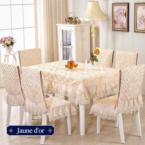Housse de chaise tissu coton style européen jaune queue de phénix 1 assise et 1 dossier 30 × 30 × 30 cm 1 kg – Livraison gratuite