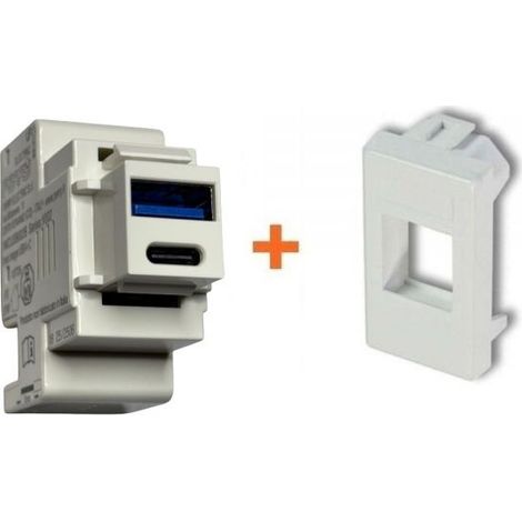 Perry presa USB A + C 3A compatibile Bticino Matix bianca - 1MCUSB002B