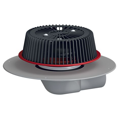 PowerSafe" Dachablauf DN75 horizontal, mit PVC-Manschette, höhenverstellbar