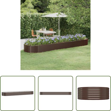 Pflanzkübel - Hochbeet Verzinkter Stahl 396x100x36 cm Braun (1/5)
