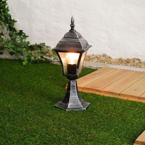 Antike Wegeleuchte Garten TOSCANA Silber regenfest (1/4)