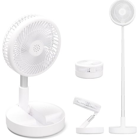 Zusammenklappbarer Standventilator – USB-aufladbar – Tragbar – Oszillierend – Mit 6000-mAh-Akku – Für Zuhause, Schlafzimmer, Reisen und Camping (1/5)