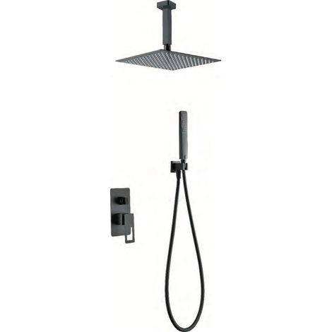 Conjunto moderno de grifería para ducha con un acabado negro mate estocolmo Suecia de Imex (1/6)