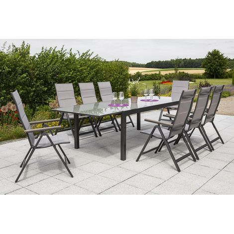 Trivero Set 9tlg 8 Sessel Semi Tisch 200 300)x110cm