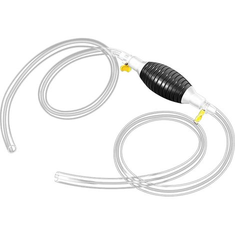 QAZQA Pompe à Main Tuyau à Essence en Caoutchouc Pompe Mannuel de Transfert de Carburant Gaz Réservoir d'huile pour Bateau Véhicule Conduite d'Aspiration d'eau Diesel 8mm (Blanc)