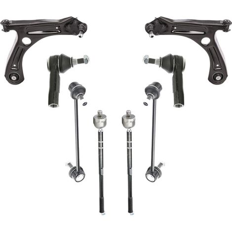 KIT BRACCIO OSCILLANTE 8 PEZZI COMPATIBILE CON SKODA CITIGO (NF1) 1.0 / Kit Sospensione Completo OE/OEM / Bracci Oscillanti + Testine Sterzo / Sostituzione Diretta OEM