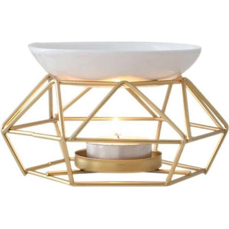 Duftlampe aus Keramik, Duftölbrenner, Metallbrenner für ätherische Öle, Duftwachsbrenner mit Ro--