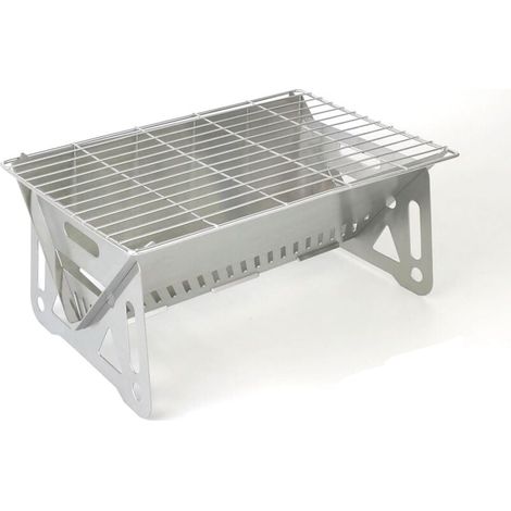 Barbecue portable pliable de petite taille, barbecue de camping amovible - Convient pour l'extérieur, le jardin, les fêtes - (28 x 18 x 13) (1/4)