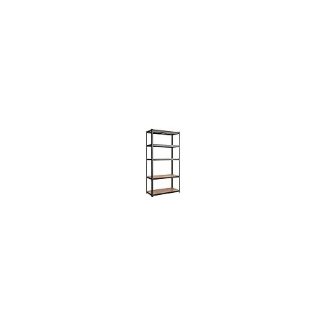 COSTWAY Scaffali per Carichi, Scaffalature a 5 Ripiani, in Metallo e MDF Scaffale, per Garage, Magazzino, Ripostiglio, Portante 650 kg, 75 x 30 x 150 cm (Nero) (1/5)