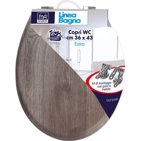MAURY'S COPRI WC EFFETTO LEGNO IN ARDESIA 36X43 CM (1/2)