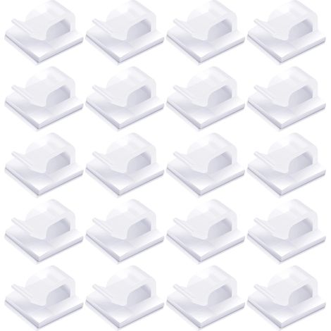 120 clips câbles adhésifs transparents pour gestion et fixation auto-collante de fils électriques (1/5)