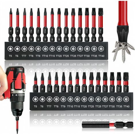 Set of 29 T5-TT40 Torx Bits 25 mm and 50 mm Magnetic Screwdriver Bits (1/5)