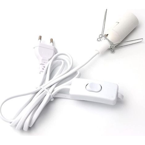 Salt lamp cable with switch - E14 - 1.8 m - Salt lamp socket, White (1/3)