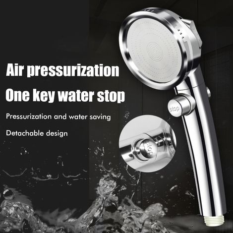 Handbrausekopf aus Edelstahl, hoher Wasserdruck, langlebig, drei Strahlarten, komfortabel und druckstark (1/4)