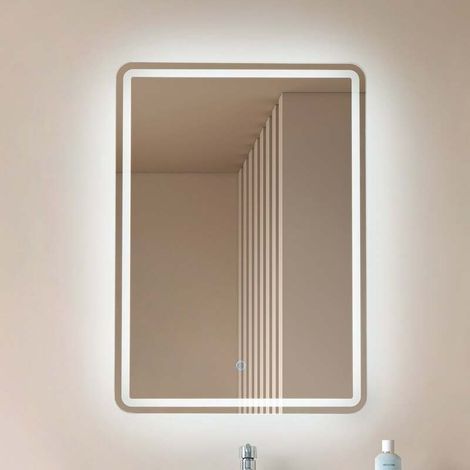 [GEBRAUCHT] B-Ware Lucande LED-Spiegel Celestiel 70 cm eckig beheizbar CCT chrom 2400 Lumen (1/2)