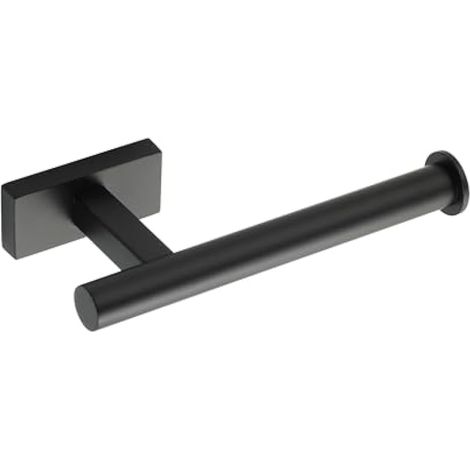 Porte Rouleau Papier Toilette, Longueur 17.6 CM, Papier Toilette Mural pour Salle de Bain/Cuisine, Derouleur Papier Toilette Murale en Acier Inoxydable SUS 304, Durable et Pratique, Noir (1/5)