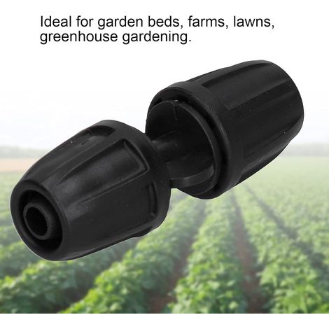 Connecteur de tuyau, 20pcs noir ABS 8/11 connecteur de tuyau droit avec raccords de ligne goutte à goutte pour connecteur de tuyau d'arrosage raccords d'irrigation (1/4)