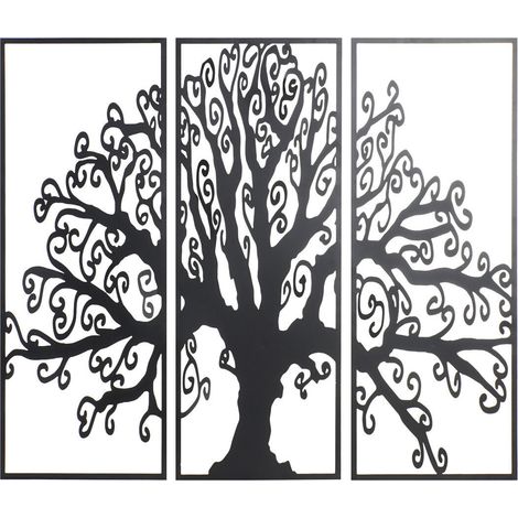 Decoracion Pared Set 3 Metal 105X1,3X91 Arbol DP193933 (1/3)