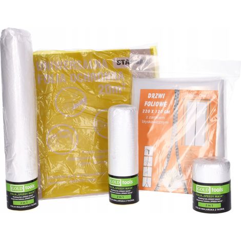 Juego universal de l谩minas protectoras de 5 piezas (lona protectora, m谩scara r谩pida de 50 cm, 140 cm, 180 cm, puerta antipolvo) (1/5)