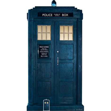 Figurine en carton série DOCTOR WHO La Cabine téléphonique pour voyager dans le temps Hauteur 195 cm
