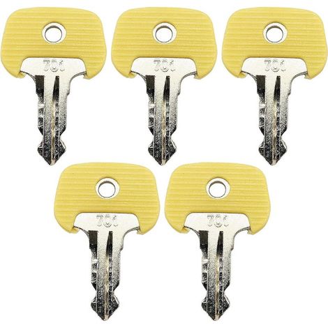 Lot de 5 clés d'allumage de rechange 701 jaunes pour chariot élévateur Jungheinrich Ant Stapler BT Komatsu Tcm Mic 28520480 (1/5)