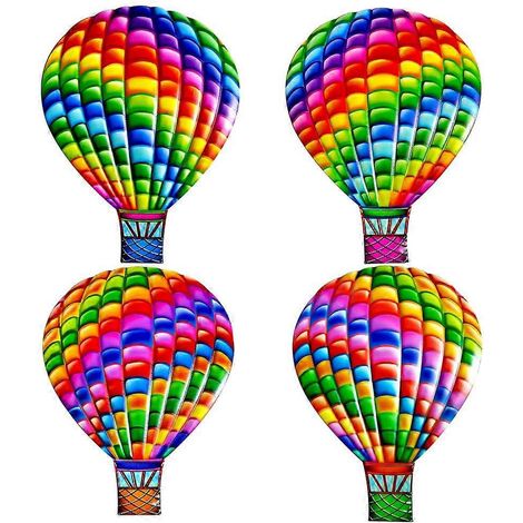 Farbenfrohe Wanddekorationen, Heißluftballon-Anhänger, schmiedeeiserne Wanddekorationen