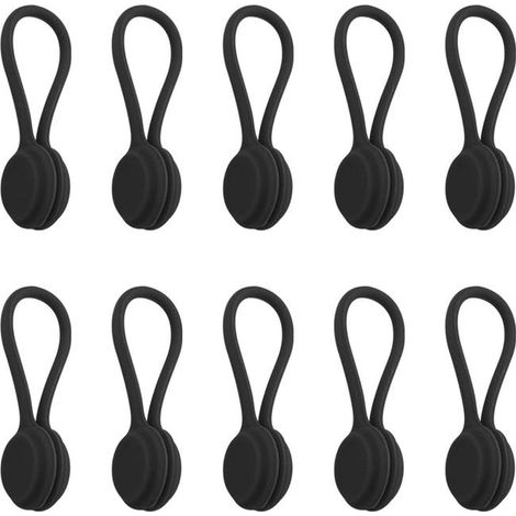 10 pezzi di fascette magnetiche per cavi, fascette in silicone, clip per cavi riutilizzabili, fascette a torsione riutilizzabili, organizer per cavi (1/5)