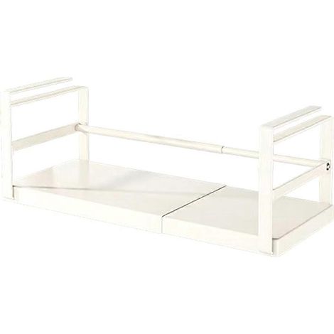 Panier de rangement extensible à suspendre sous une étagère de placard. Augmente l'espace de rangement. (1/5)