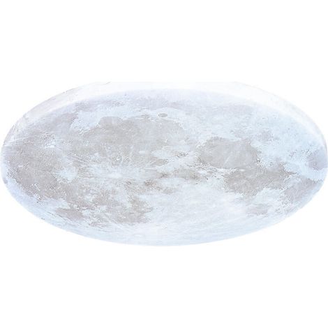 Plafonnier LED , Lampe Lune Plafond avec Télécommande, Ø 38cm, 3000-6500K Dimmable, Fonction Nuit, Applique pour Salon Chambre(380x50 mm) [Classe énergétique F]