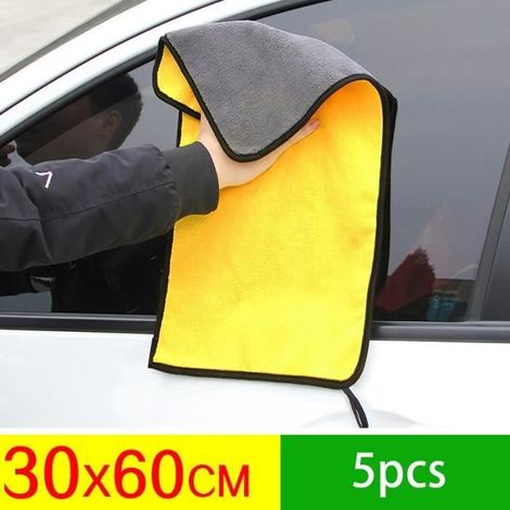 5-10X serviette en microfibre Extra douce 30x60CM pour lavage de voiture, chiffon de séchage pour nettoyage de voitu 5pcs -AOAE101 (1/4)