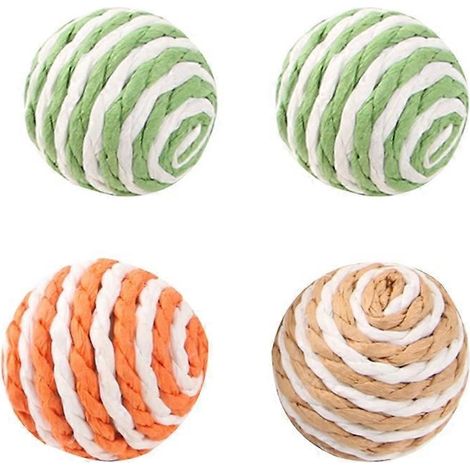 Katzenspielzeug, bunte, handgefertigte Hüpfbälle, Kätzchenspielzeug mit Plüschglöckchen, 2er-Set.