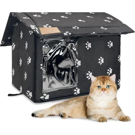 Niche pour Chats pour Extérieur Résistante,Taille L Niche Pliable pour Chats,Lavable,Niche pour Animaux de Compagnie pour Extérieur (1/5)
