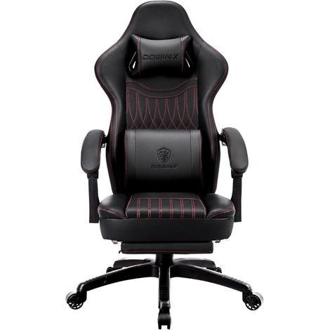 Ergonomischer Gaming Stuhl mit Massage Lendenwirbelstütze und Fußstütze (1/4)