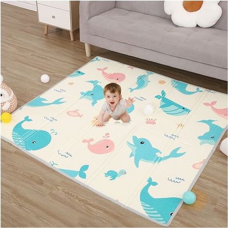 Baby Floor Play Mat, Foldable Play Mat for Babies and Toddlers, Double Sided, Non-Slip, XPE Foam (1/5)