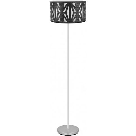 Foot Salon Katerina 1xe27 Cromo/Legno nero 162x40x40 Cm