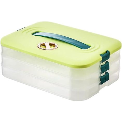 Aufbewahrungsbox mit Deckel für den Kühlschrank,Lebensmittelaufbewahrungsboxen,Aufbewahrungsbox für Teigtaschen,3-lagige (1/5)