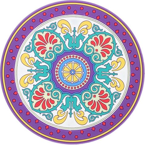 Tapis de protection en PVC pour bol de méditation musical en cristal, avec empreintes digitales.-16.5x16.5cm (1/3)