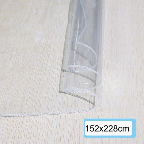 Nappe transparente en PVC, protège-table transparent, nappe imperméable en PVC, nappe lavable en PVC transparent pour cuisine, table basse, bureau, table à manger - ovale transparente - 152 cm x 228 c (1/5)