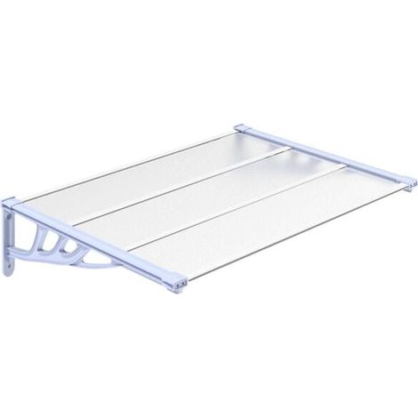 Store extérieur transparent gris en polycarbonate 122 x 90 cm (1/5)