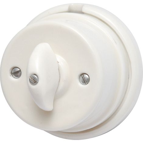 PORCELLANA INTERRUTTORE DEVIATORE 10A 250V IN PORCELLANA - 10A 250V - ø mm80x50h.
