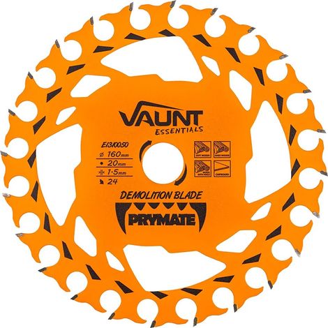 Vaunt 160mm Circular Saw Demolition Blade 20mm Bore 24 tooth Teflon Coated (1/4)