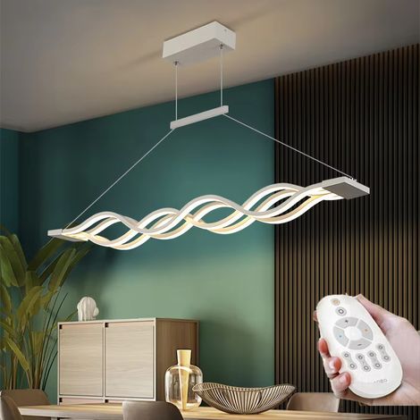 Suspension LED moderne BOMCLAP effet vague, 3000-6000 K, 80 W, 100 cm, avec télécommande, éclairage décoratif, suspension en acrylique (1/5)