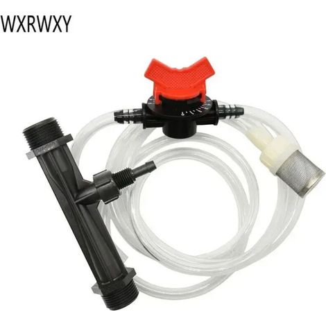 Système de fertilisation Venturi (1 pouce) : injecteur d'engrais automatique Venturi, seringue d'engrais (1 jeu)