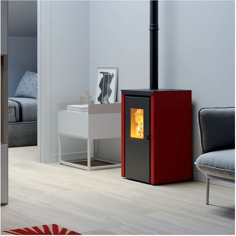 STUFA PELLET BASSANO 4,2/4,5KW ROSSO (1/3)