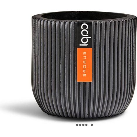 Pot Groove plastique forme eggpot H 13 x D 14cm Noir-blanc - dimhaut: H 13 cm - couleur: Noir-blanc