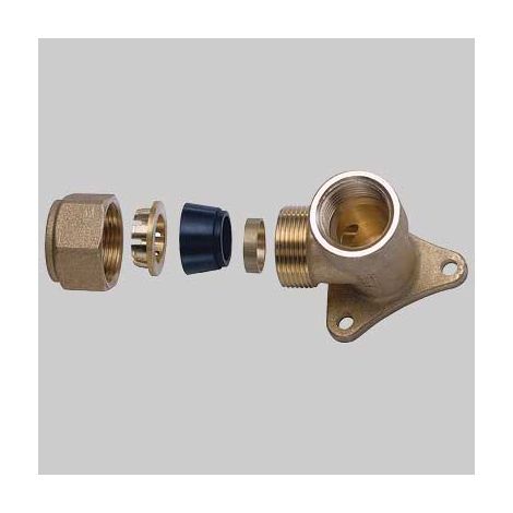 RACCORDO A MURO CON KIT DI TENUTA PER TUBO RAME  1/2 x 16     FAR