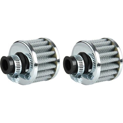 12 X Filtre à Air Froid Reniflard Carter Turbo Ventilateur 12mm Mini Argenté pour Voiture Moto